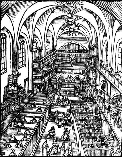 Barferkirche 1653,
   inwendig / Klicken: Alt-Frankfurter Kantaten